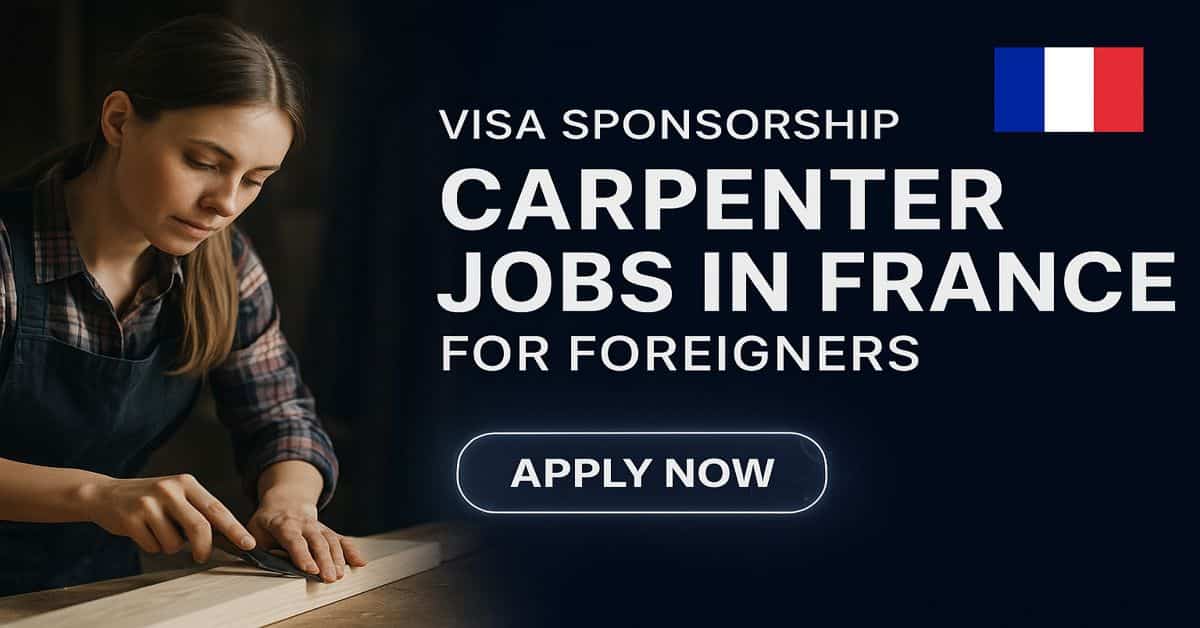 Visa Sponsorship Carpenter Jobs in France for Foreigners