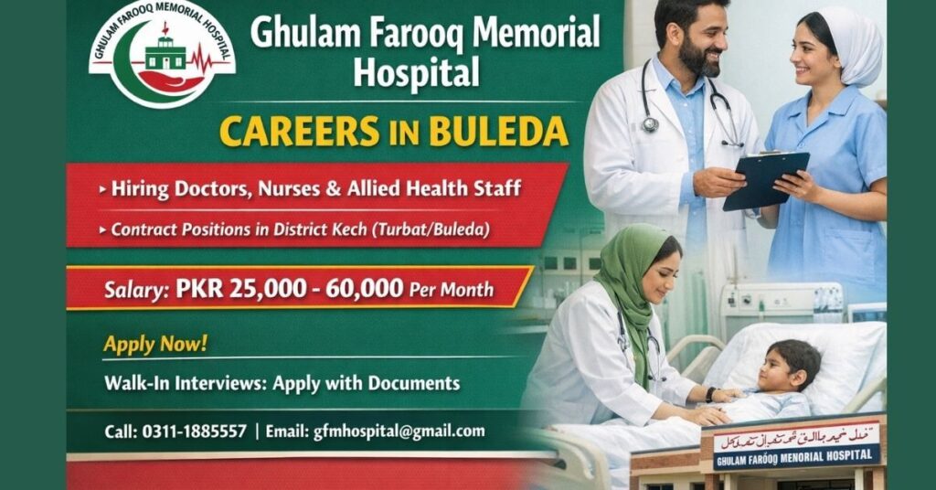 Ghulam Farooq Memorial Hospital Careers in Buleda