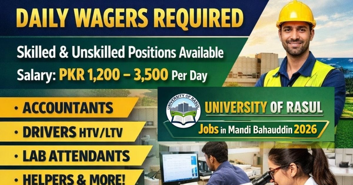 University of Rasul Jobs in Mandi Bahauddin