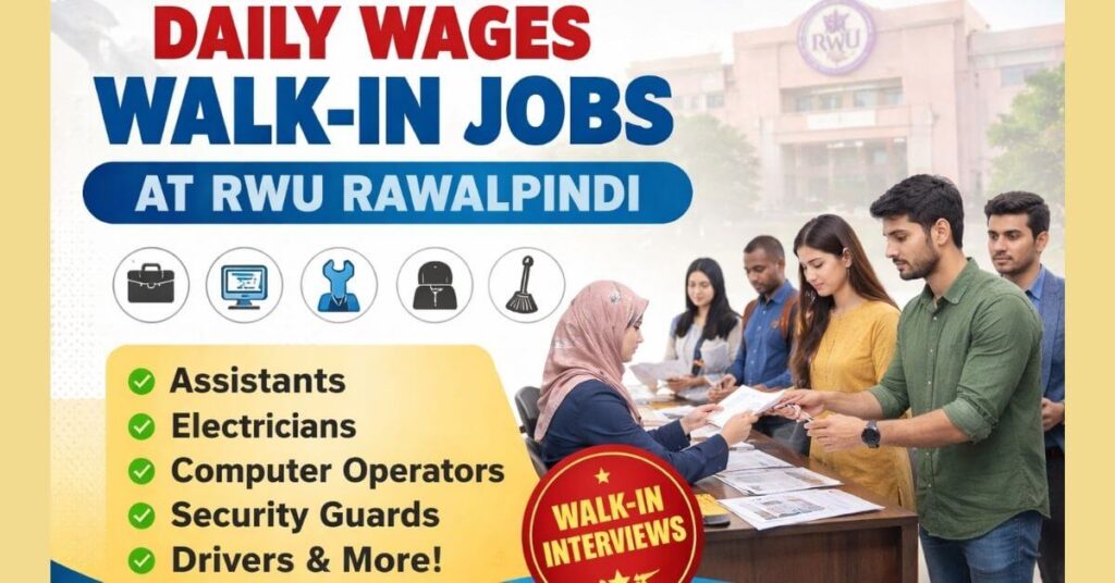 Daily Wages Walk-In Jobs at RWU Rawalpindi